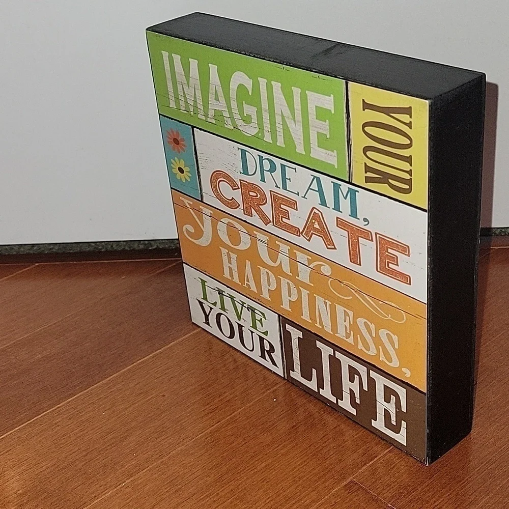 Wall Hanging Square Motivational Decoration 8x8